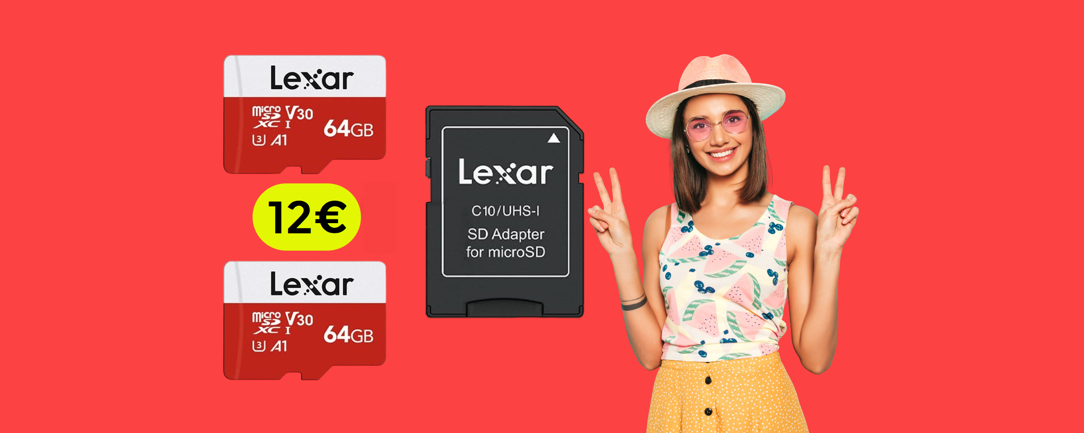 MicroSD 64GB Lexar: bastano 12€ per portare a casa la COPPIA