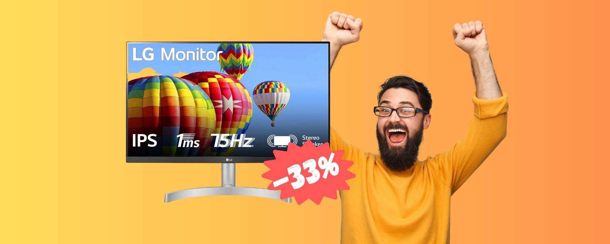 Monitor LG da 24 pollici FHD con risposta di 1 ms a meno di 120€ Monitor LG da 24 pollici FHD con risposta di 1 ms a meno di 120€