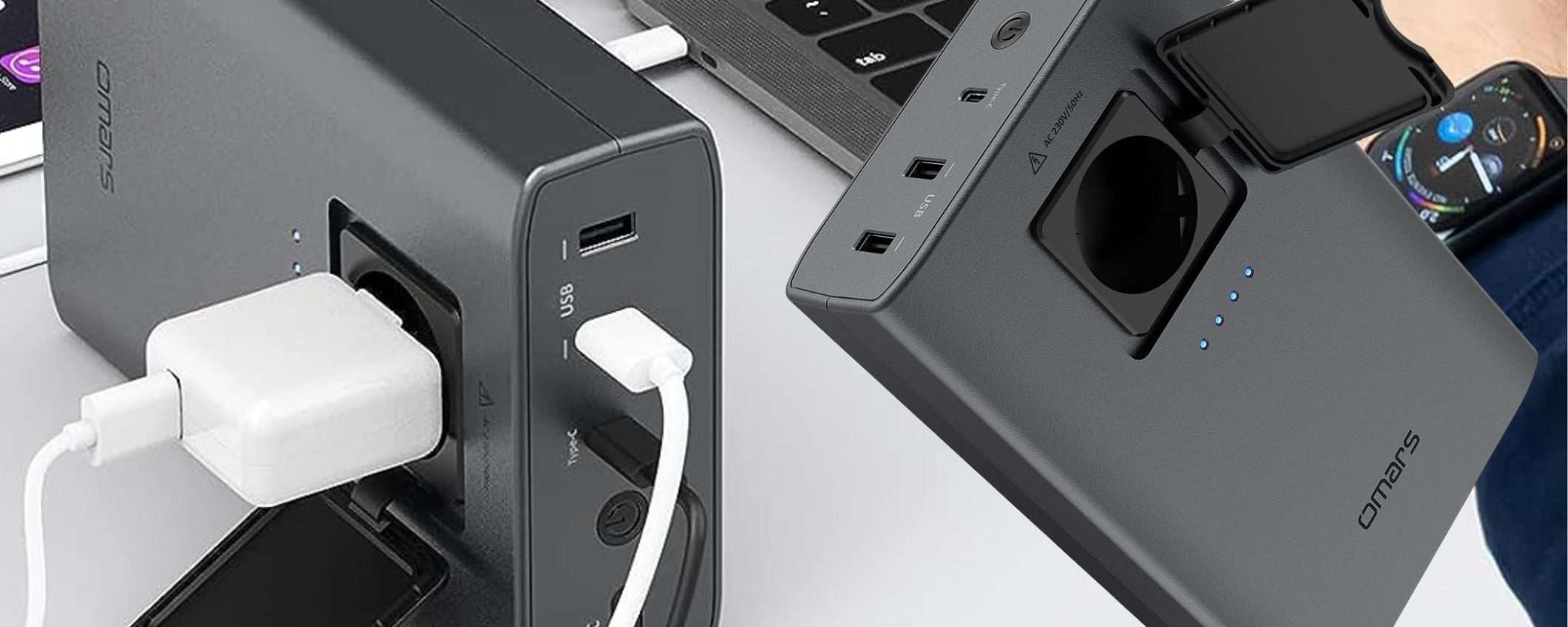 Un powerbank UNICO a prezzo assurdo: ha una VERA presa Schuko integrata Un powerbank UNICO a prezzo assurdo: ha una VERA presa Schuko integrata