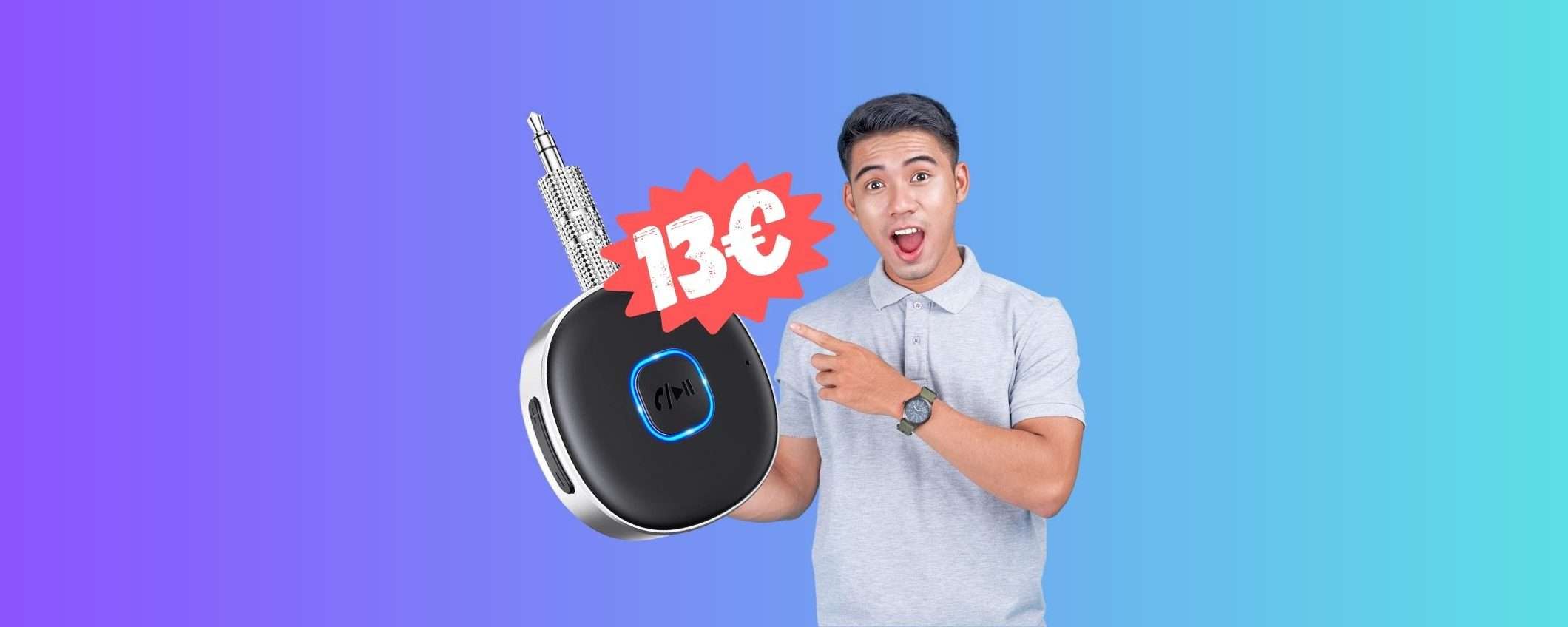 Ricevitore Bluetooth con modalità per chiamate a 13€ su Amazon Ricevitore Bluetooth con modalità per chiamate a 13€ su Amazon