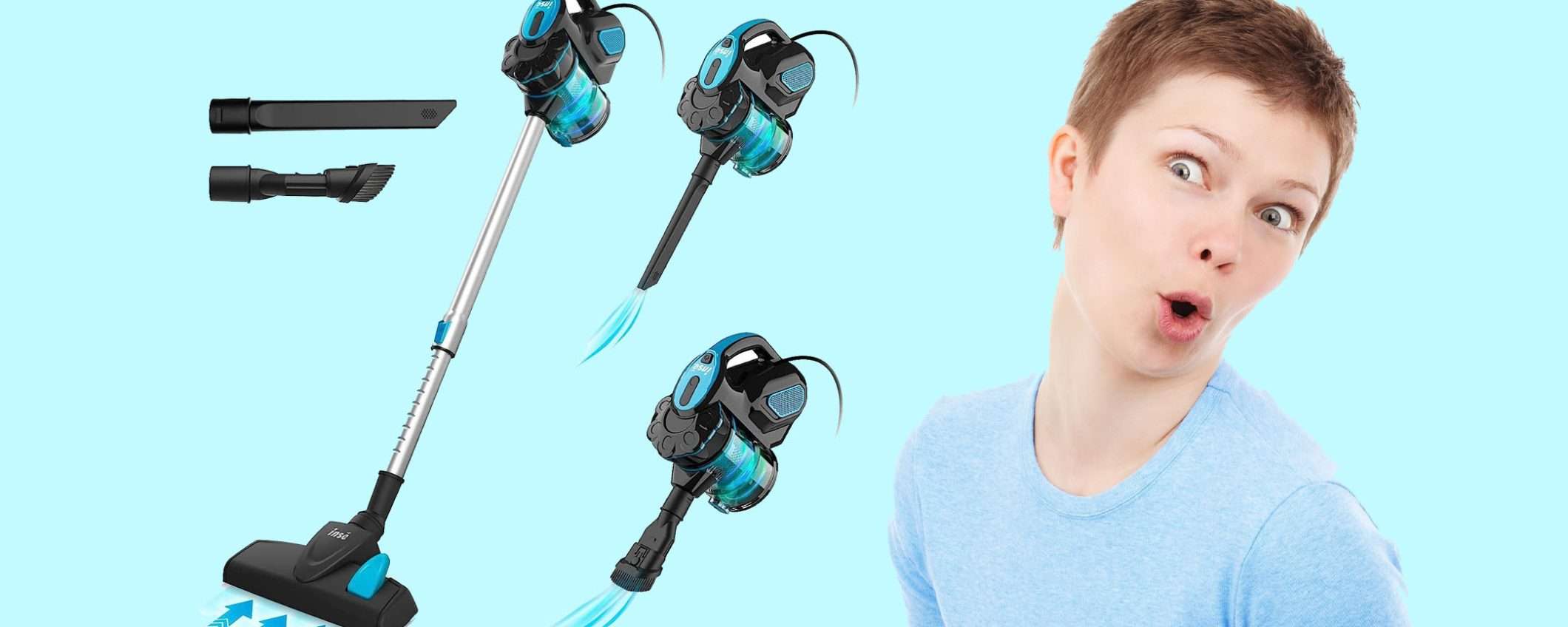 Scopa elettrica senza sacco 3 in 1: sconto BOMBA del 40% Scopa elettrica senza sacco 3 in 1: sconto BOMBA del 40%