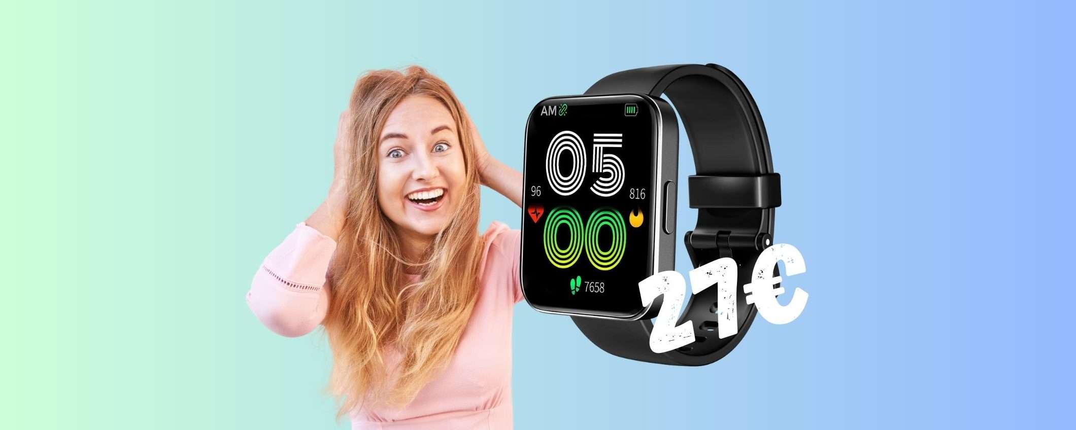 Smartwatch che dura 14gg, impermeabile a 5 ATM e chiamate a 27€ Smartwatch che dura 14gg, impermeabile a 5 ATM e chiamate a 27€
