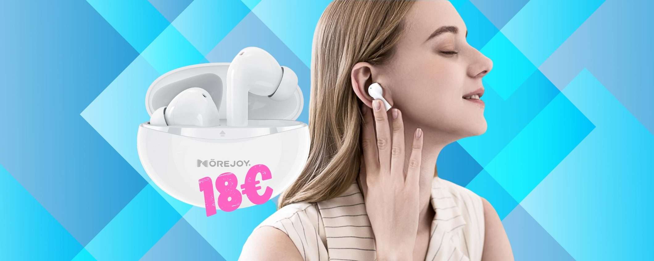 Solo 18€ circa per questi auricolari wireless (IPX7) con ENC Solo 18€ circa per questi auricolari wireless (IPX7) con ENC