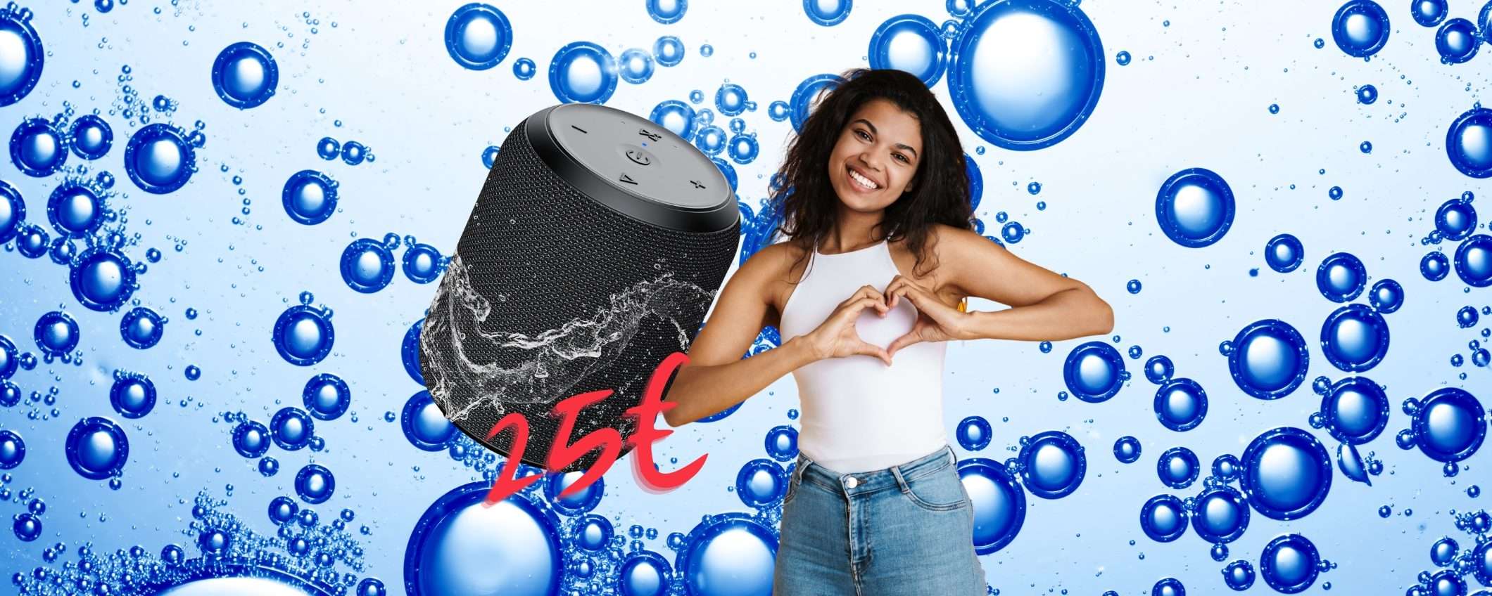 Speaker Bluetooth impermeabile con 15h di autonomia a 25€ Speaker Bluetooth impermeabile con 15h di autonomia a 25€