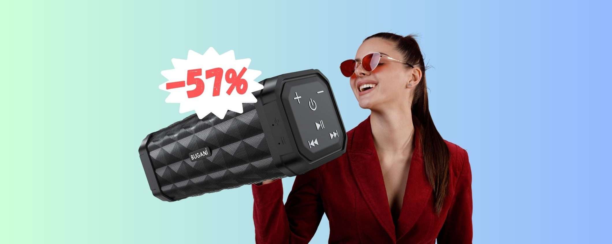 Speaker Bluetooth portatile con suono e autonomia SUPER al 57% Speaker Bluetooth portatile con suono e autonomia SUPER al 57%