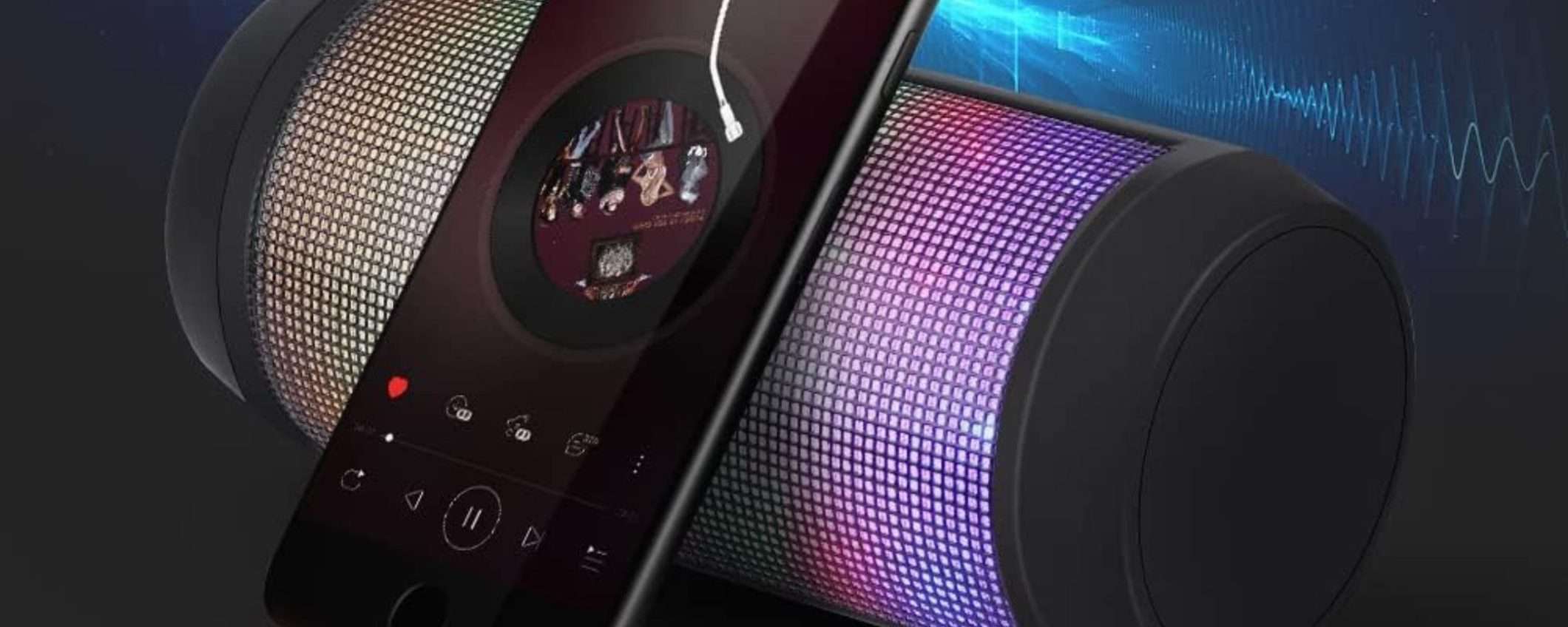 Suono POTENTISSIMO e luci LED: speaker wireless pazzesco a 21€ (Amazon)
