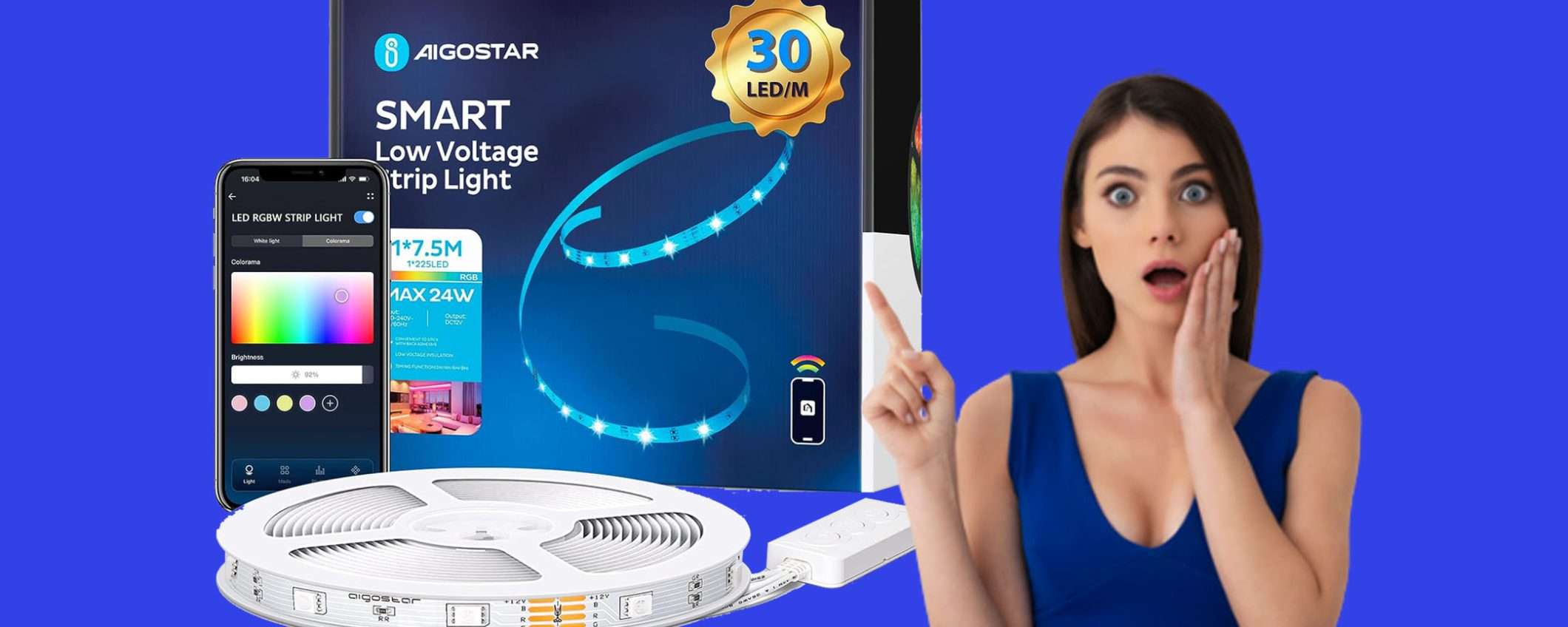 Striscia LED Aigostar con Alexa da 7.5 metri: prezzo BOMBA di 13€ (-40%) Striscia LED Aigostar con Alexa da 7.5 metri: prezzo BOMBA di 13€ (-40%)
