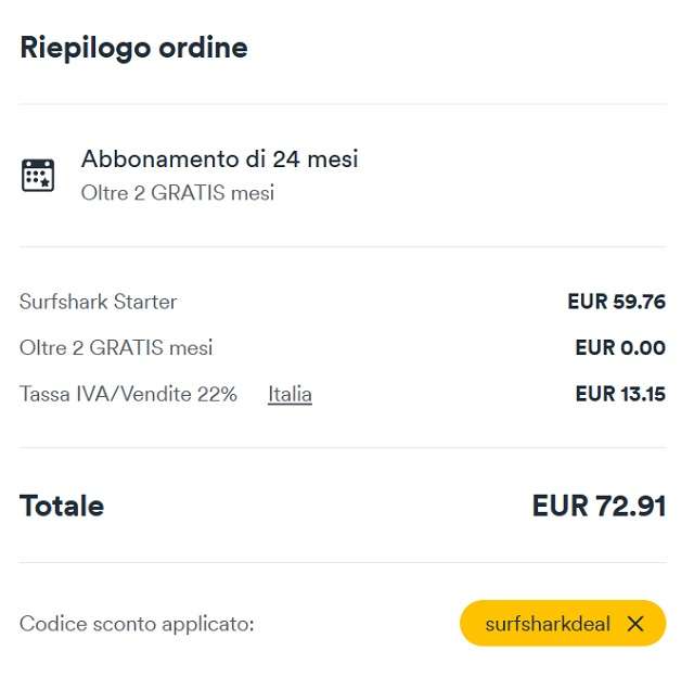 surfshark abbonamento 24 mesi