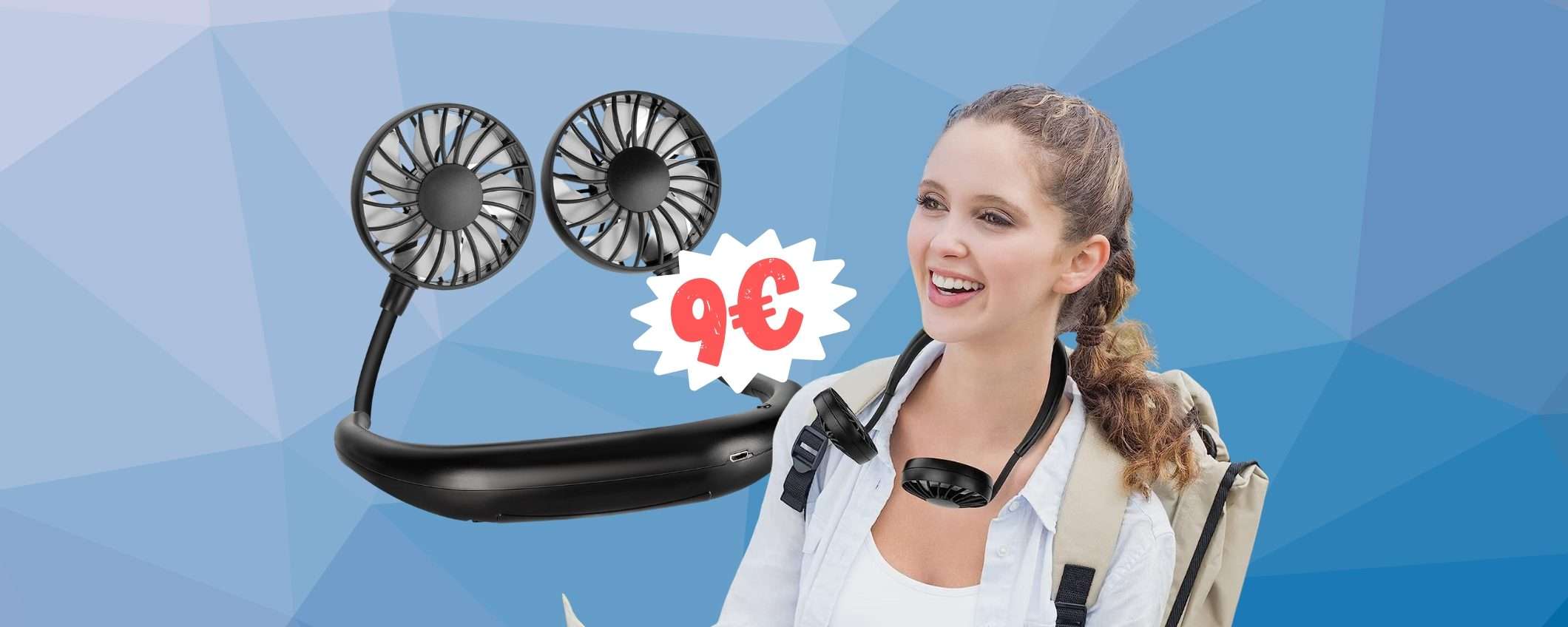 Ventilatore da collo ricaricabile: GENIALATA a 9€ su Amazon