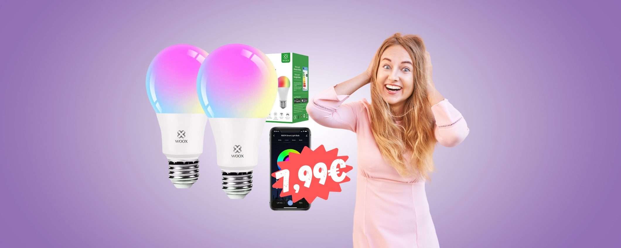2 lampadine smart compatibili con i comandi vocali a SOLI 7,99€ 2 lampadine smart compatibili con i comandi vocali a SOLI 7,99€