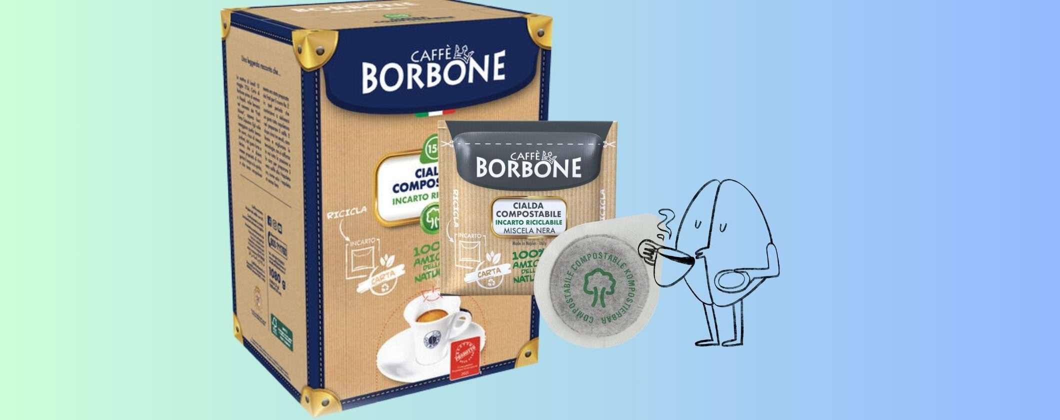300 Cialde Compostabili Caffè Borbone a soli 37€ 300 Cialde Compostabili Caffè Borbone a soli 37€