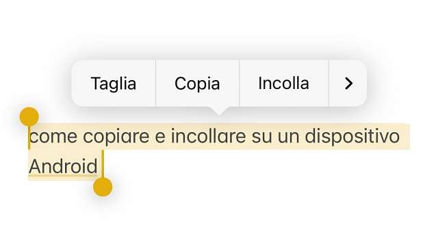Come copiare e incollare su un dispositivo Android