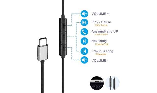Cuffiette USB-C comandi microfono