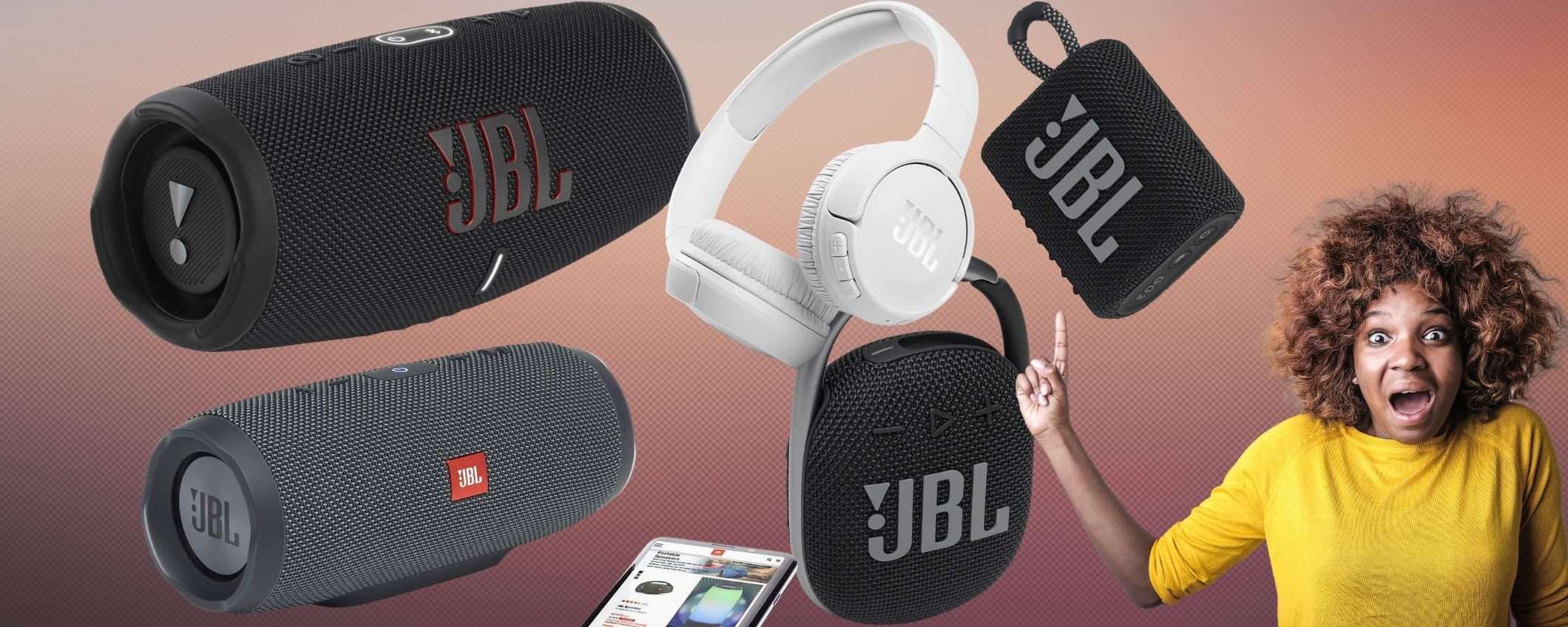 Fuoritutto JBL su Amazon: cuffie e speaker Bluetooth a partire da 29€