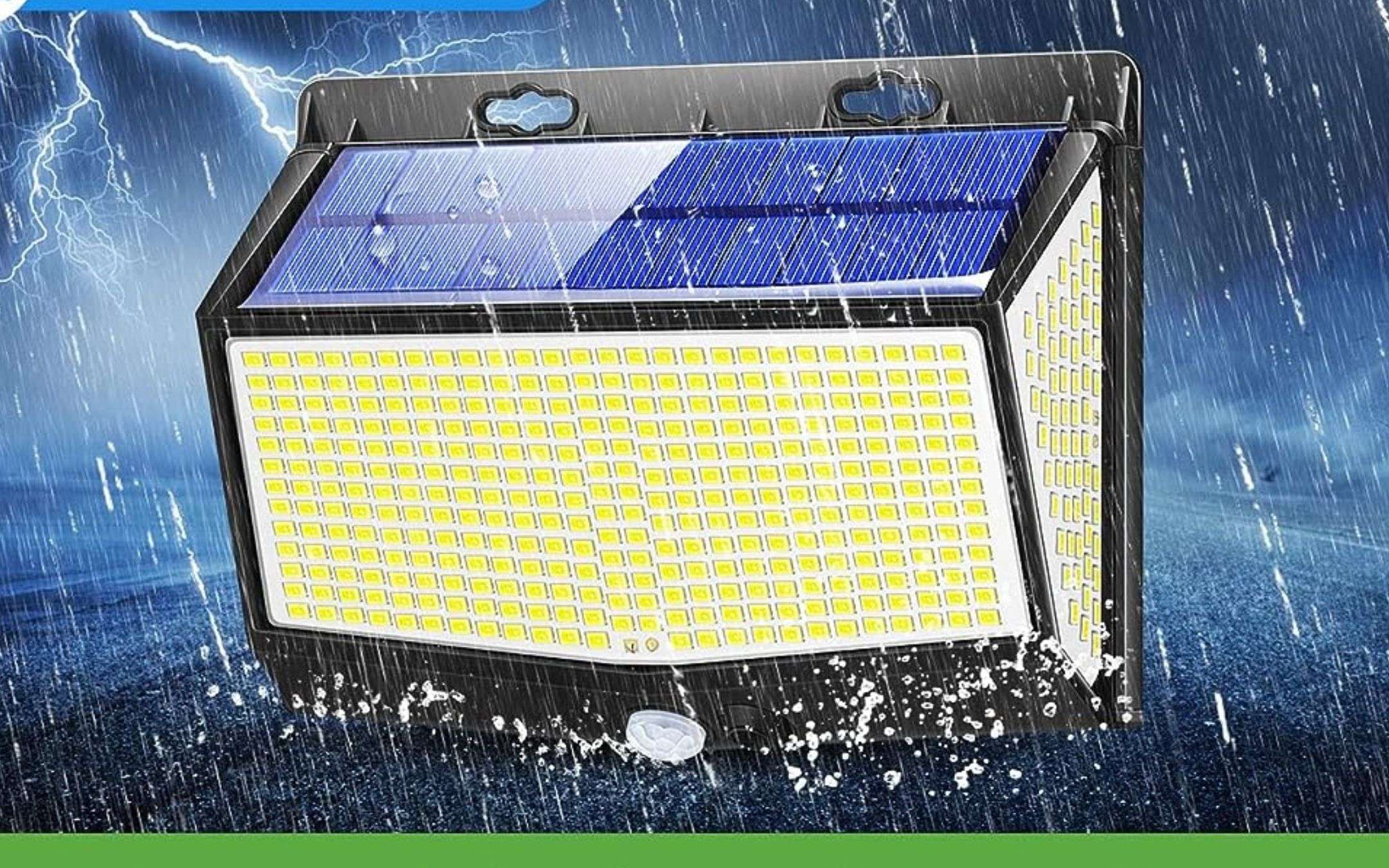 Lanterna LED ricaricabile solare, 2000 mAh, torcia da