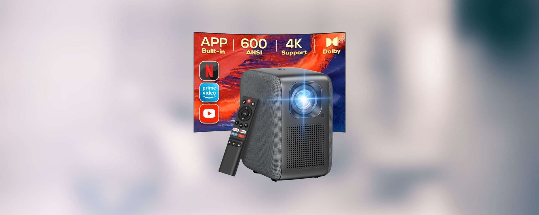 Proiettore 4K con licenza Netflix: incredibile affare con DOPPIO SCONTO Amazon Proiettore 4K con licenza Netflix: incredibile affare con DOPPIO SCONTO Amazon