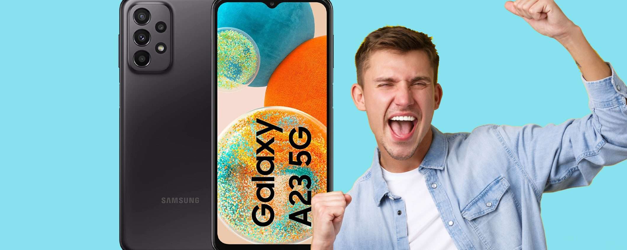 Samsung Galaxy A23 5G scontato del 40%: prezzo BOMBA Samsung Galaxy A23 5G scontato del 40%: prezzo BOMBA