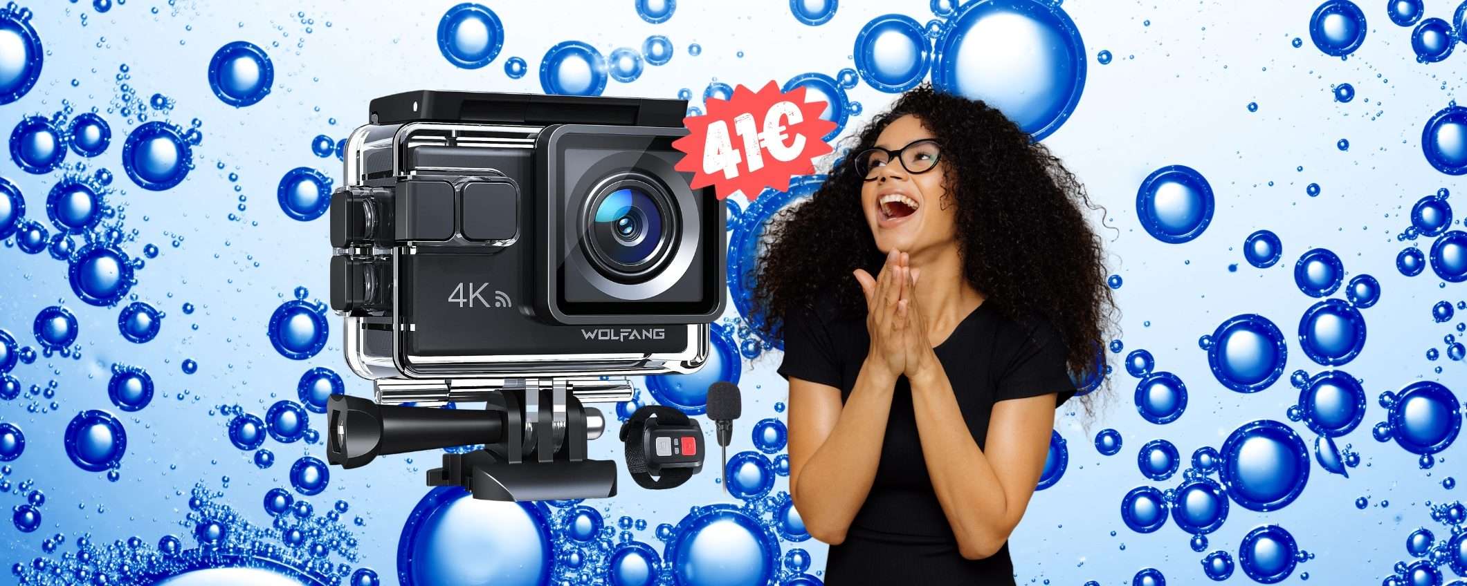 Action Cam 4K impermeabile fino a 40MT a soli 41€ su Amazon Action Cam 4K impermeabile fino a 40MT a soli 41€ su Amazon