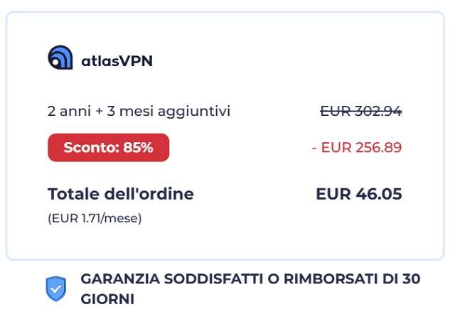atlas vpn sconto 85 per cento