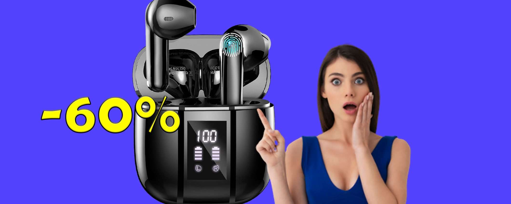 Auricolari Bluetooth 5.3 scontati del 60%: offerta FOLLE di Amazon Auricolari Bluetooth 5.3 scontati del 60%: offerta FOLLE di Amazon