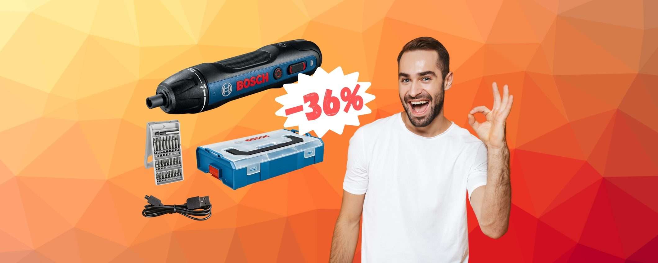 Cacciavite elettrico Bosch + set di 25 punte a PREZZO SHOCK Cacciavite elettrico Bosch + set di 25 punte a PREZZO SHOCK
