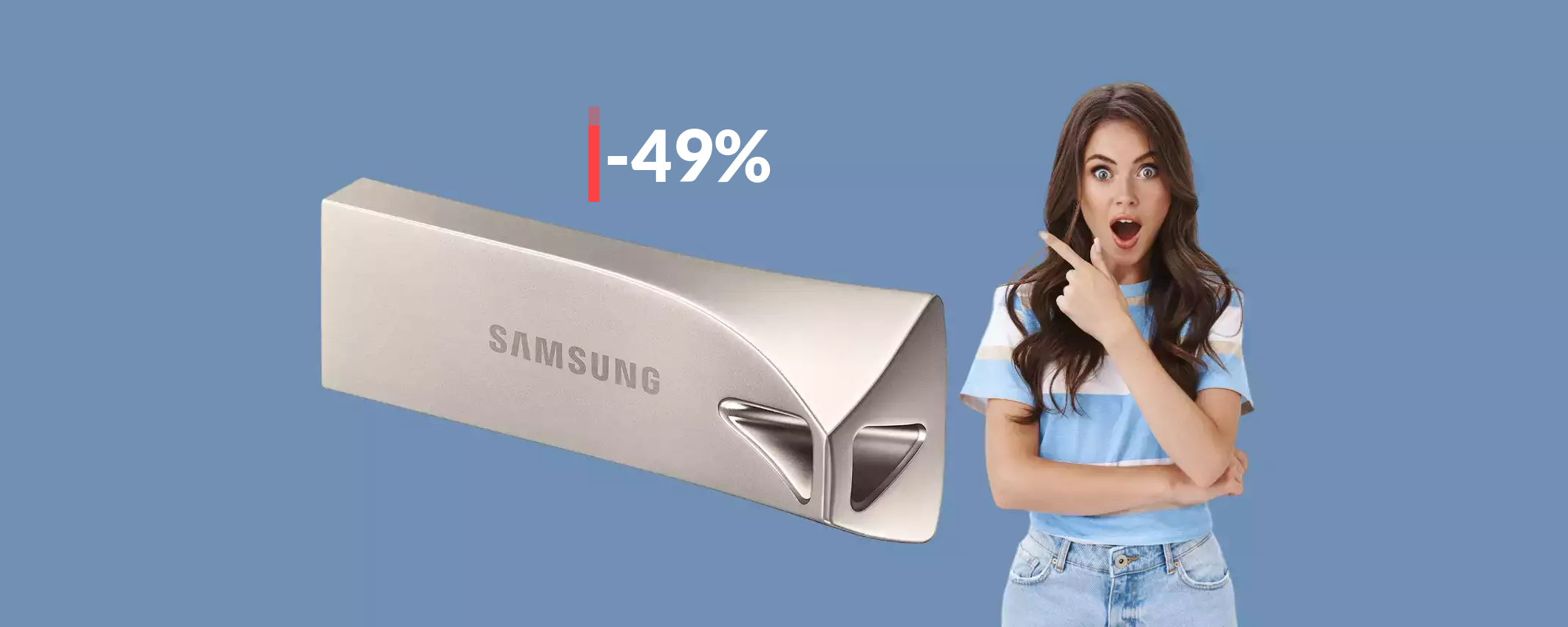 Chiavetta USB 64GB Samsung a quasi METÀ PREZZO: solo 13€
