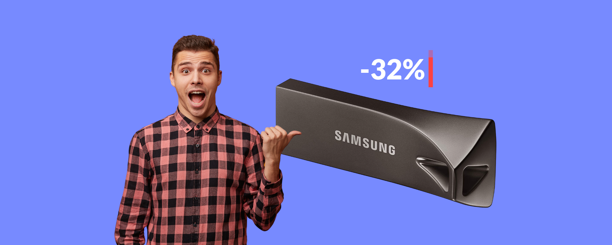 Chiavetta USB 32GB Samsung in offerta: veloce e resistente (12€)