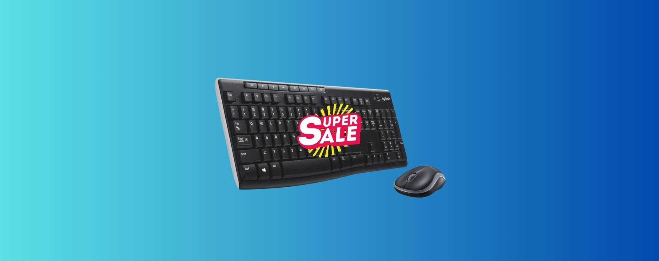 Combo Mouse + Tastiera Wireless Logitech MK270 in super offerta Combo Mouse + Tastiera Wireless Logitech MK270 in super offerta