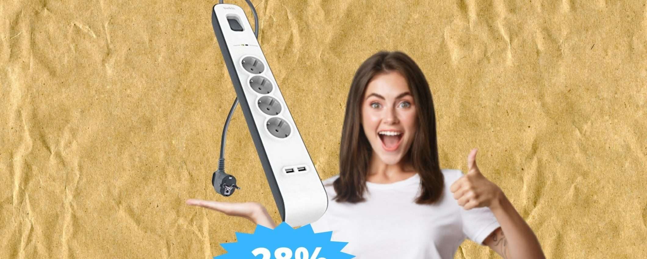 Multipresa filtrata Belkin: SUPER sconto del 28% su Amazon Multipresa filtrata Belkin: SUPER sconto del 28% su Amazon