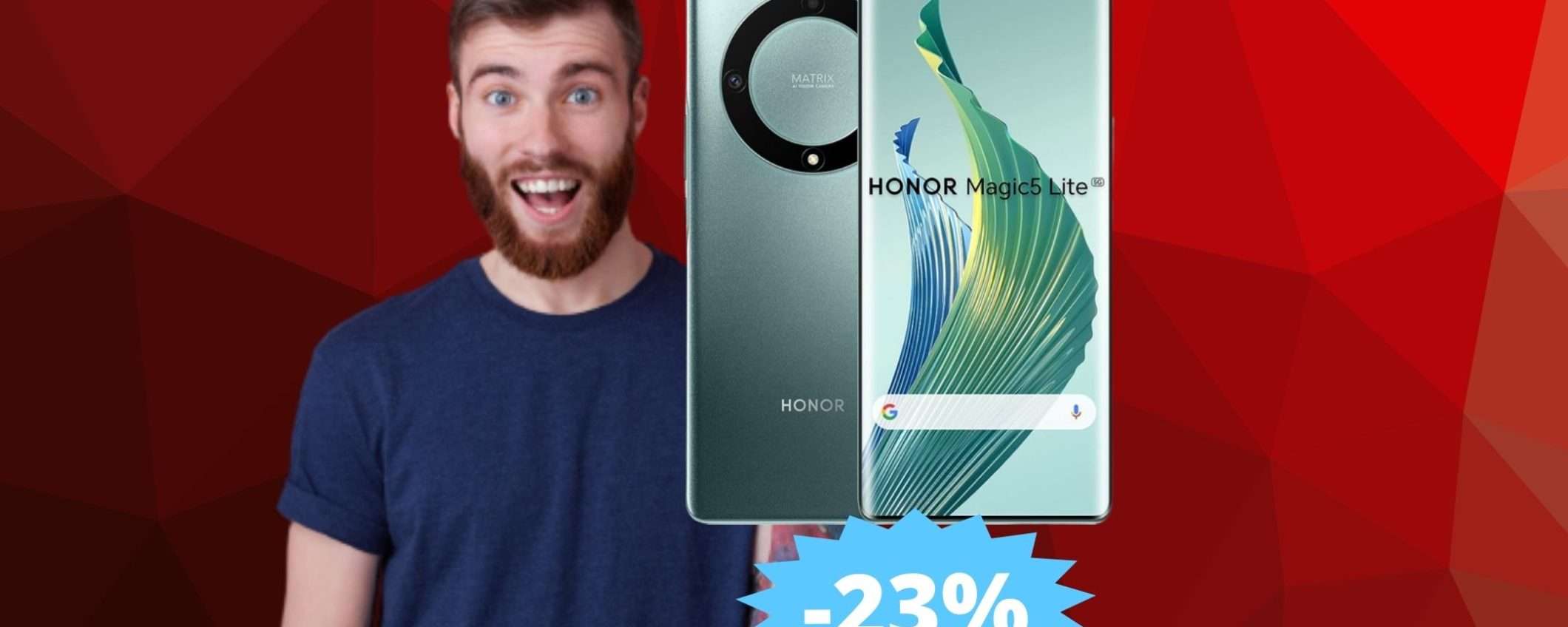 Honor Magic5 Lite: ottima OFFERTA su Amazon (-23%) Honor Magic5 Lite: ottima OFFERTA su Amazon (-23%)