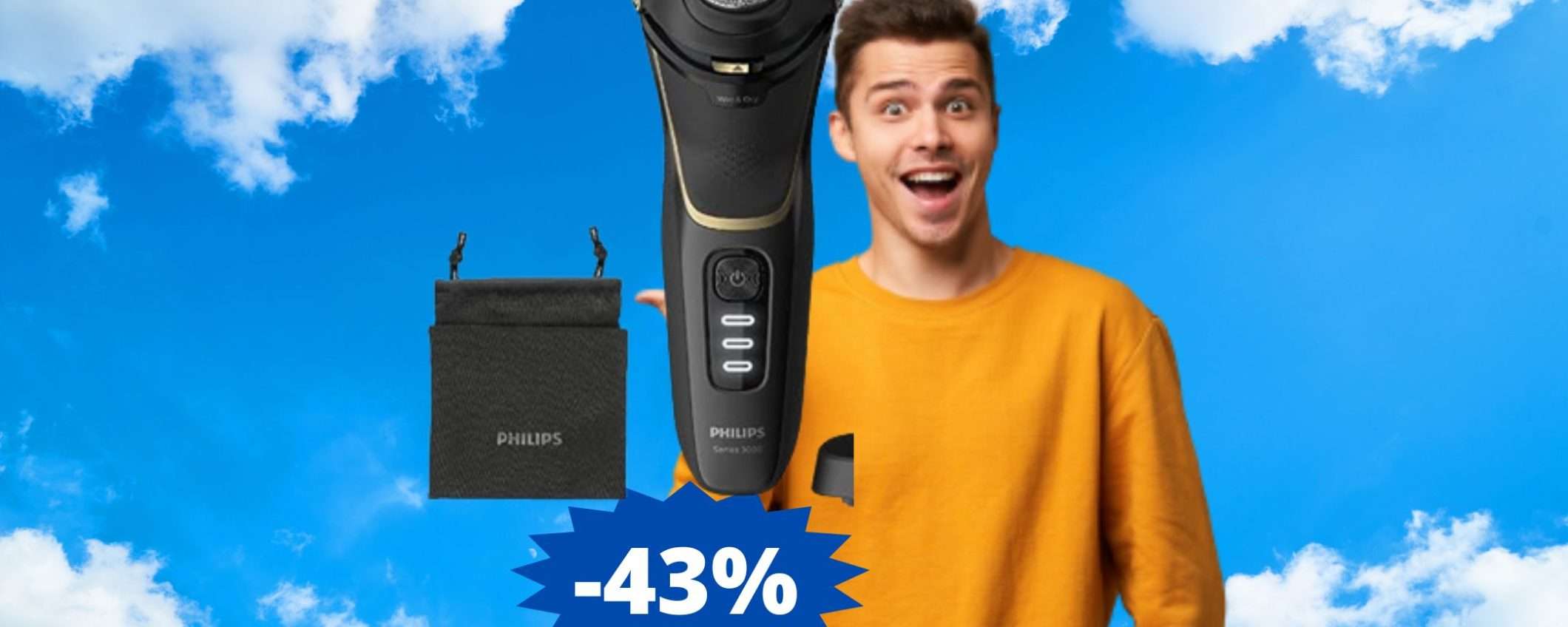 Philips Shaver Series 3000: MEGA sconto del 43% su Amazon