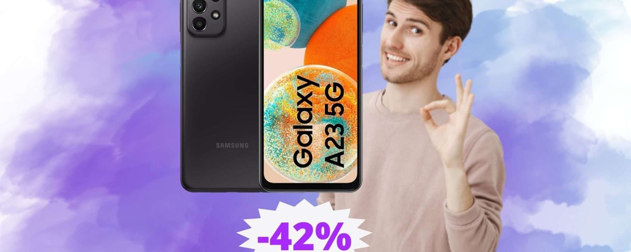 Samsung Galaxy A23: sconto ECCEZIONALE del 42% su Amazon Samsung Galaxy A23: sconto ECCEZIONALE del 42% su Amazon