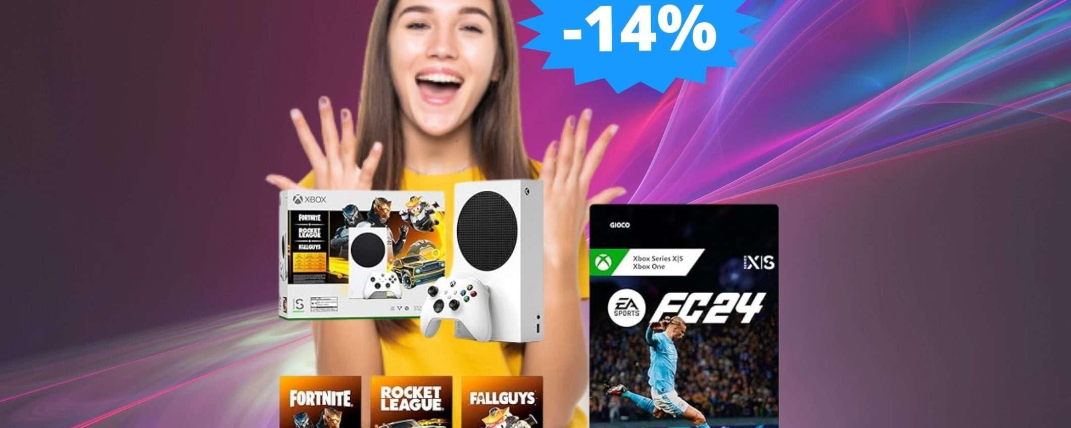 Xbox Series S Gilded Hunter bundle + FC24 in SCONTO su Amazon Xbox Series S Gilded Hunter bundle + FC24 in SCONTO su Amazon