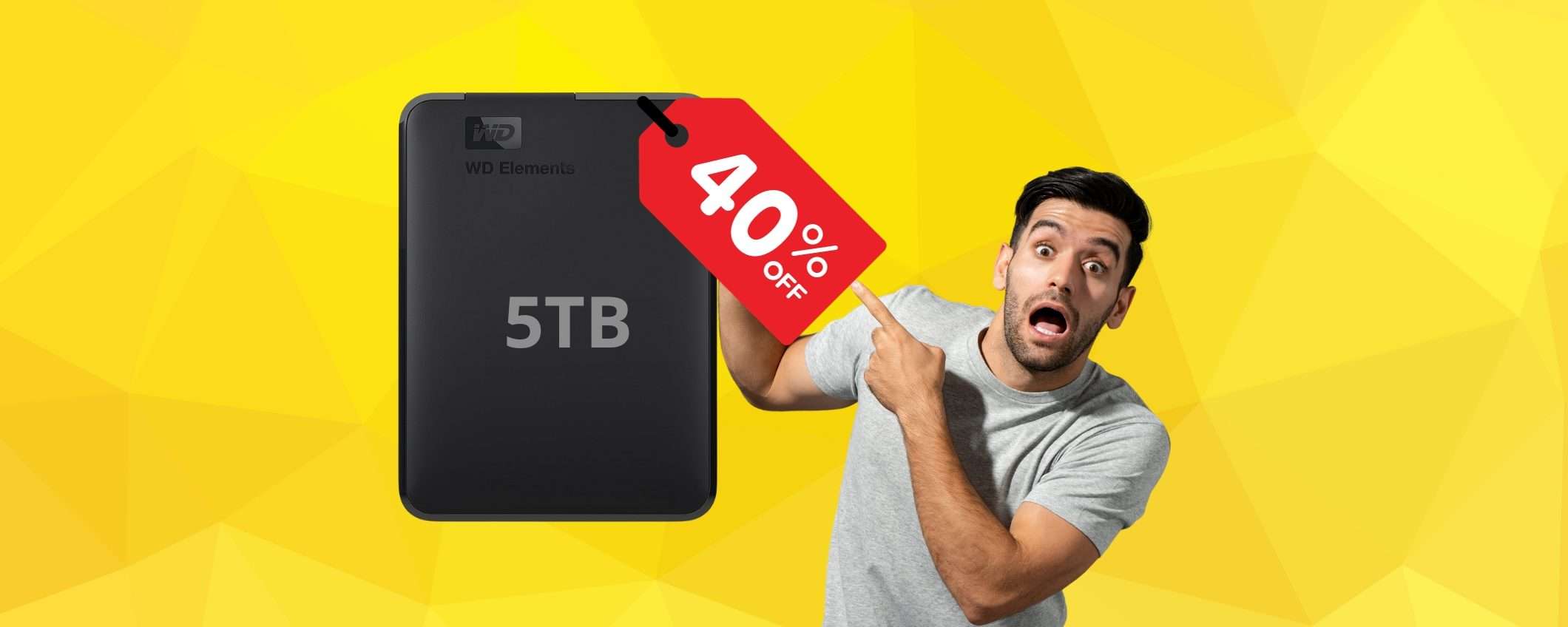FOLLIA Amazon: hard disk portatile WD da 5TB a SOLI 108€ FOLLIA Amazon: hard disk portatile WD da 5TB a SOLI 108€