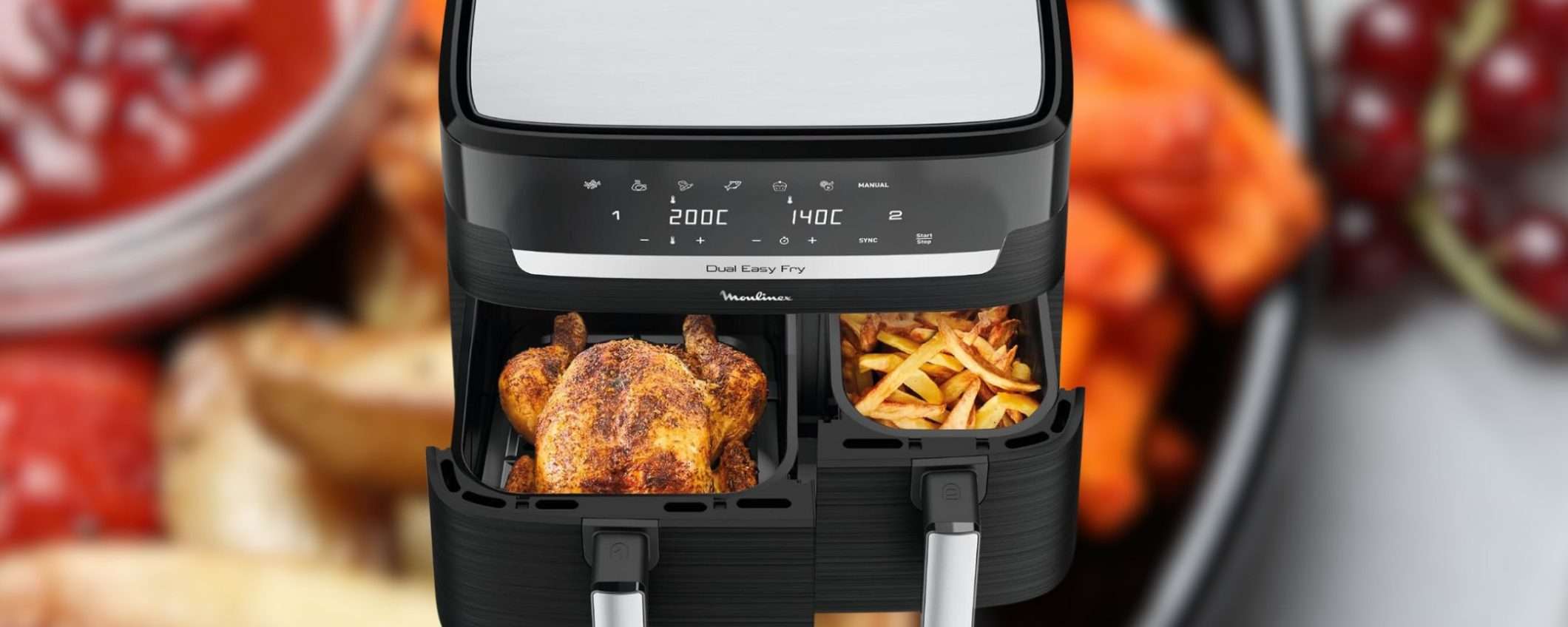 Moulinex SHOCK: friggitrice ad aria DUE cestelli XL con sconto 50%, follia Moulinex SHOCK: friggitrice ad aria DUE cestelli XL con sconto 50%, follia