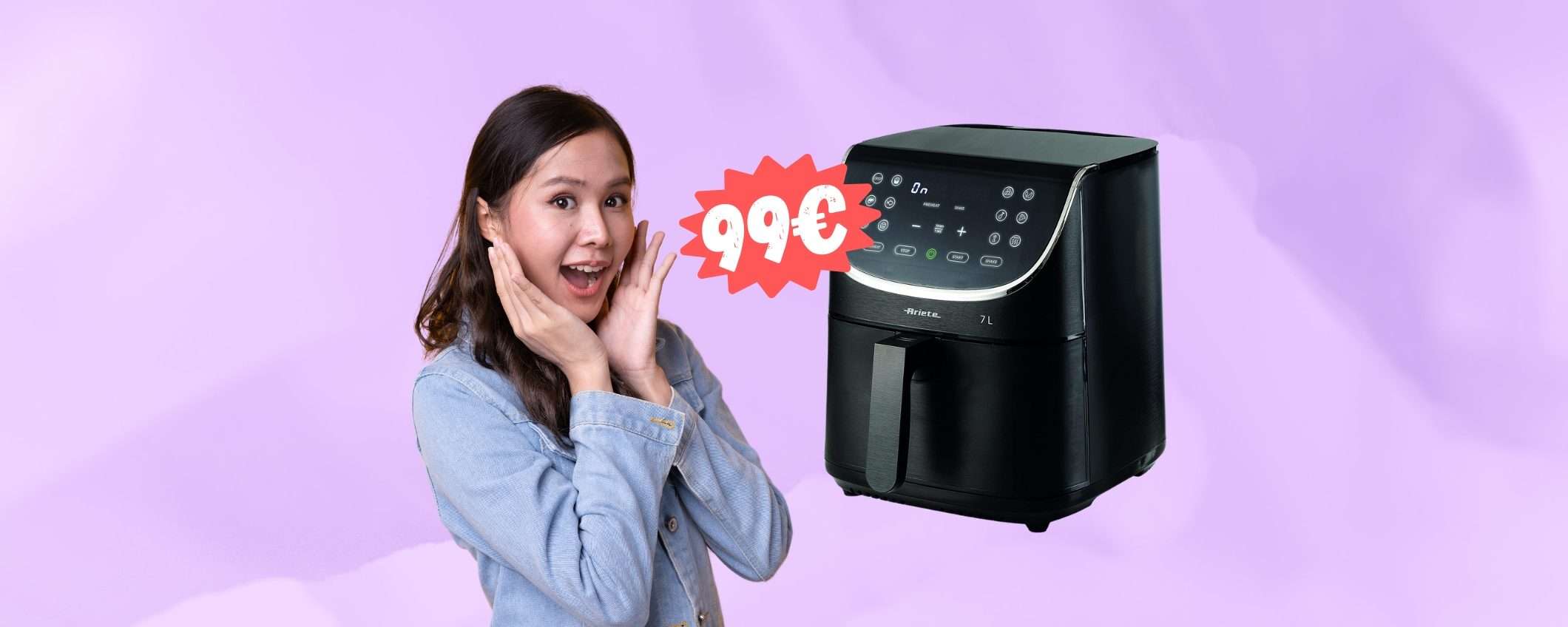 Friggitrice ad aria by Ariete: 7 litri, 12 funzioni e PREZZO SHOCK Friggitrice ad aria by Ariete: 7 litri, 12 funzioni e PREZZO SHOCK