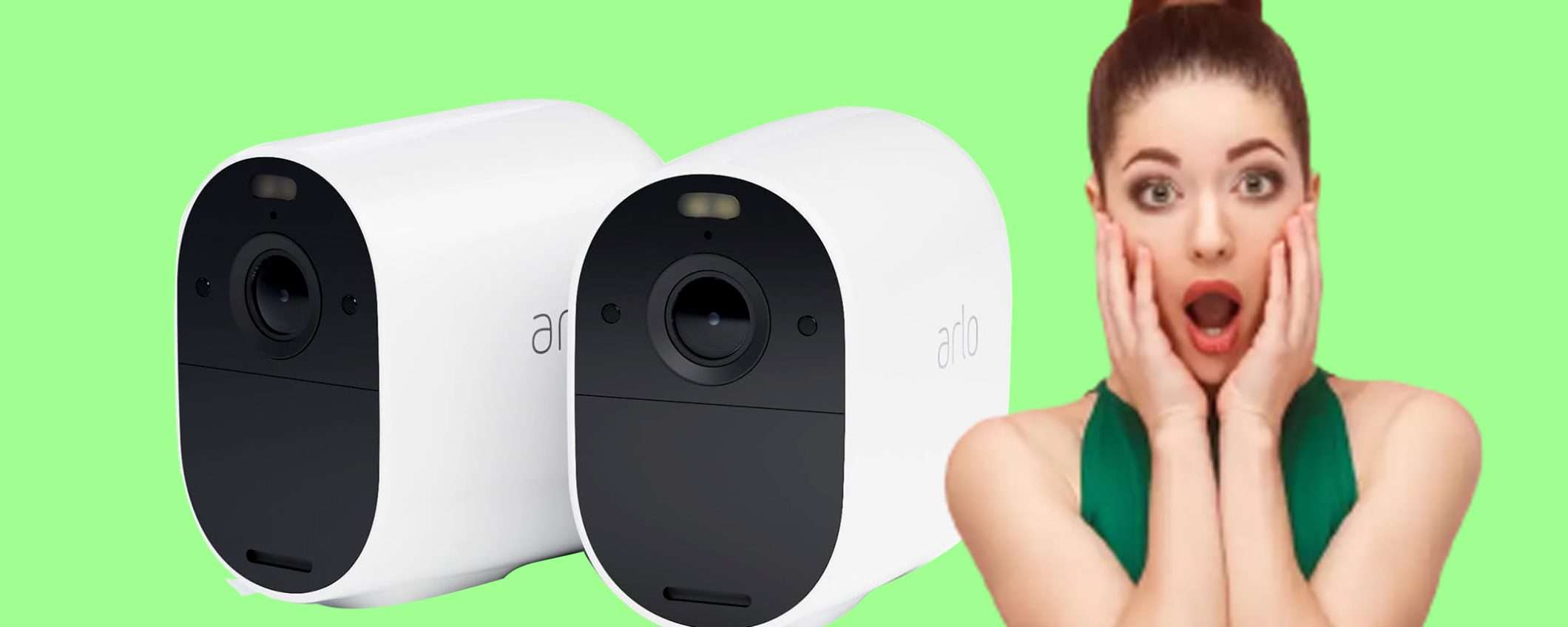 Kit di 2 telecamere Arlo Essential in sconto shock del 49% Kit di 2 telecamere Arlo Essential in sconto shock del 49%