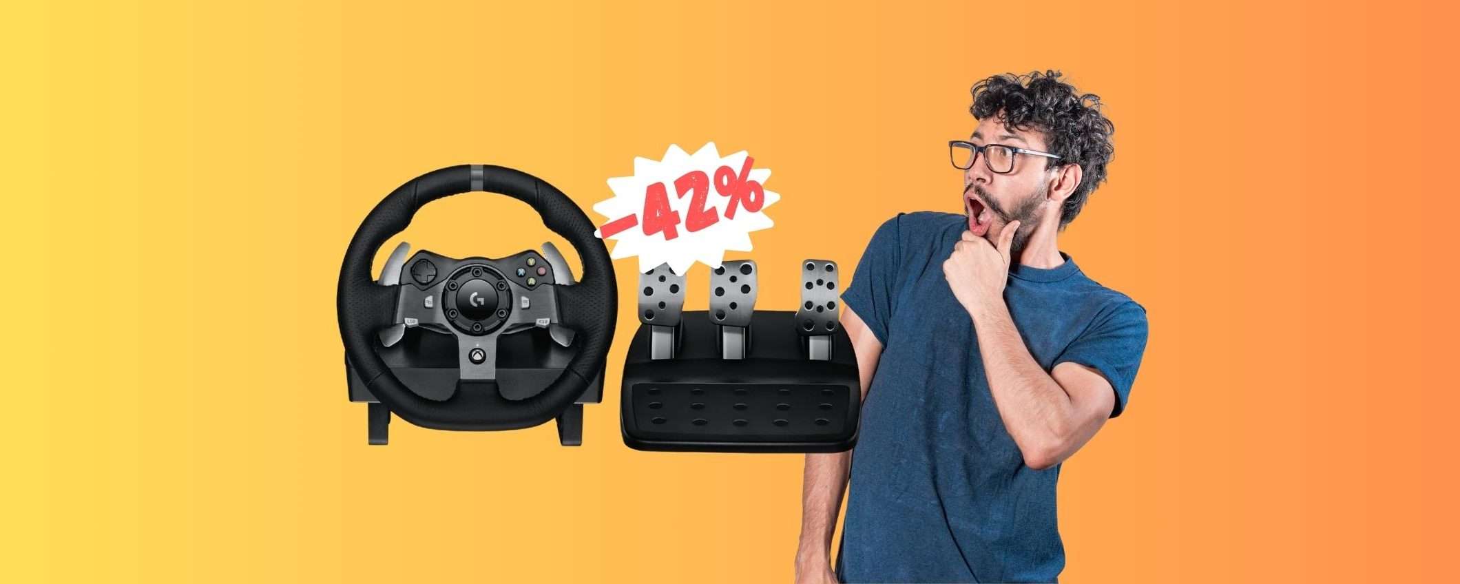 Logitech G920: volante e pedali per PC e Xbox a 179€ in MENO Logitech G920: volante e pedali per PC e Xbox a 179€ in MENO