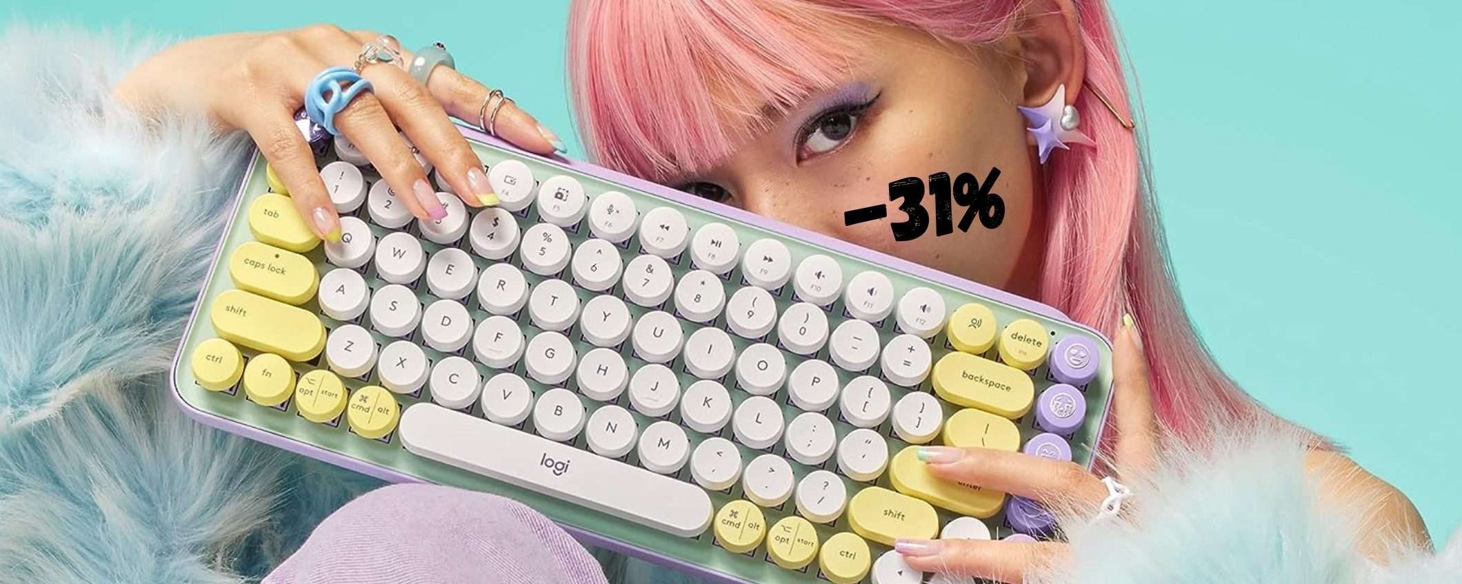 Logitech POP Keys: la tastiera wireless con gli emoji al 31% Logitech POP Keys: la tastiera wireless con gli emoji al 31%