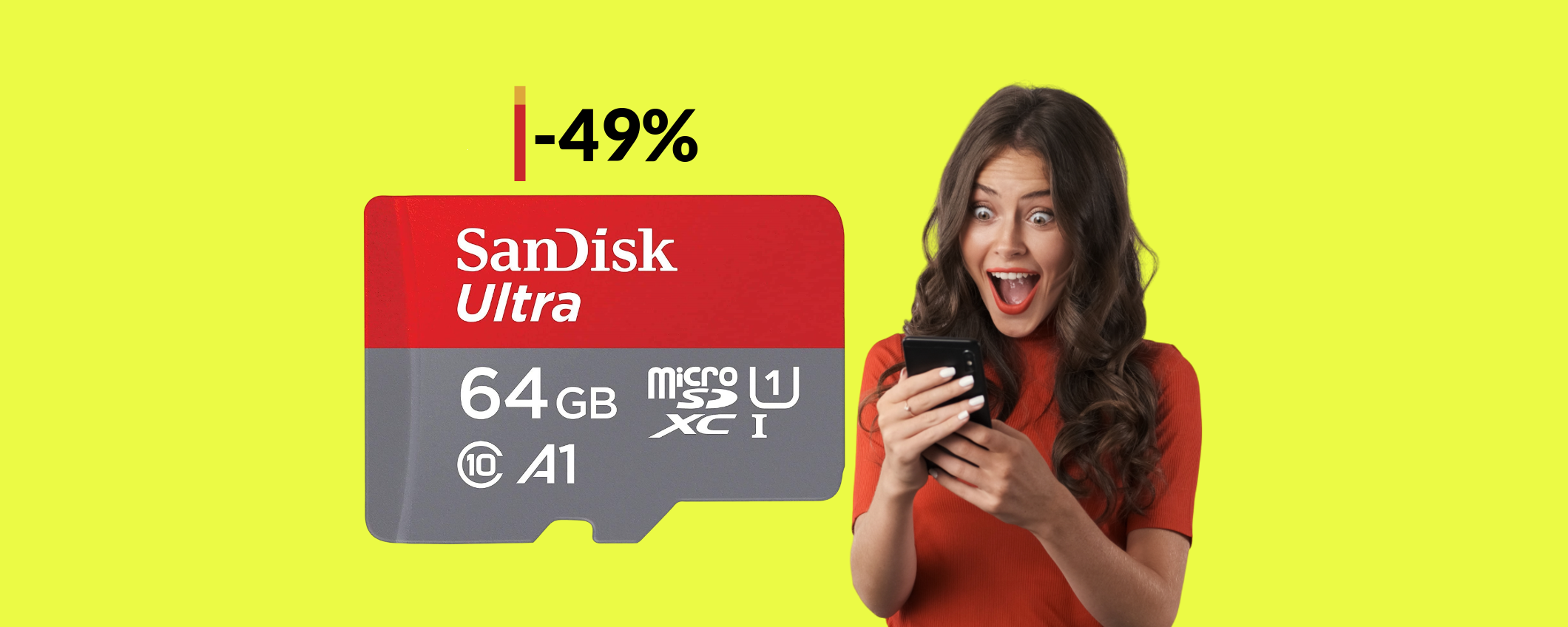 MicroSD 64GB SanDisk: il prezzo CROLLA a soli 9€ su Amazon