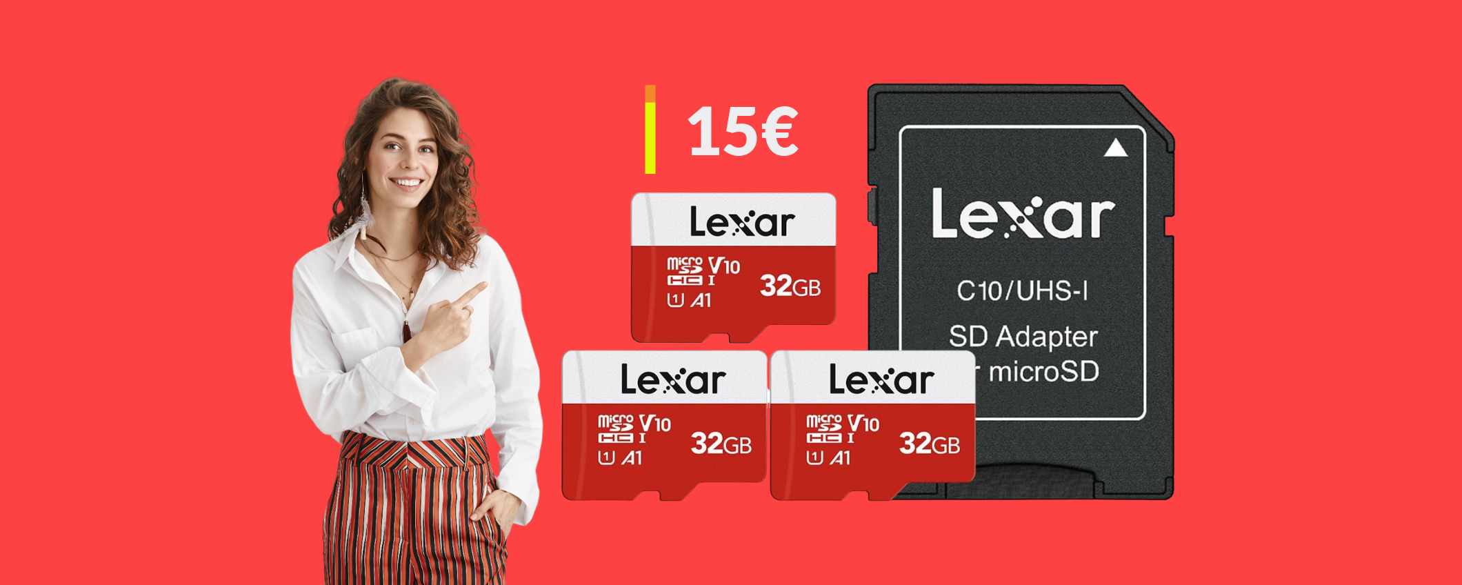 MicroSD Lexar 32GB: solo 15€ per averne TRE con l'adattatore