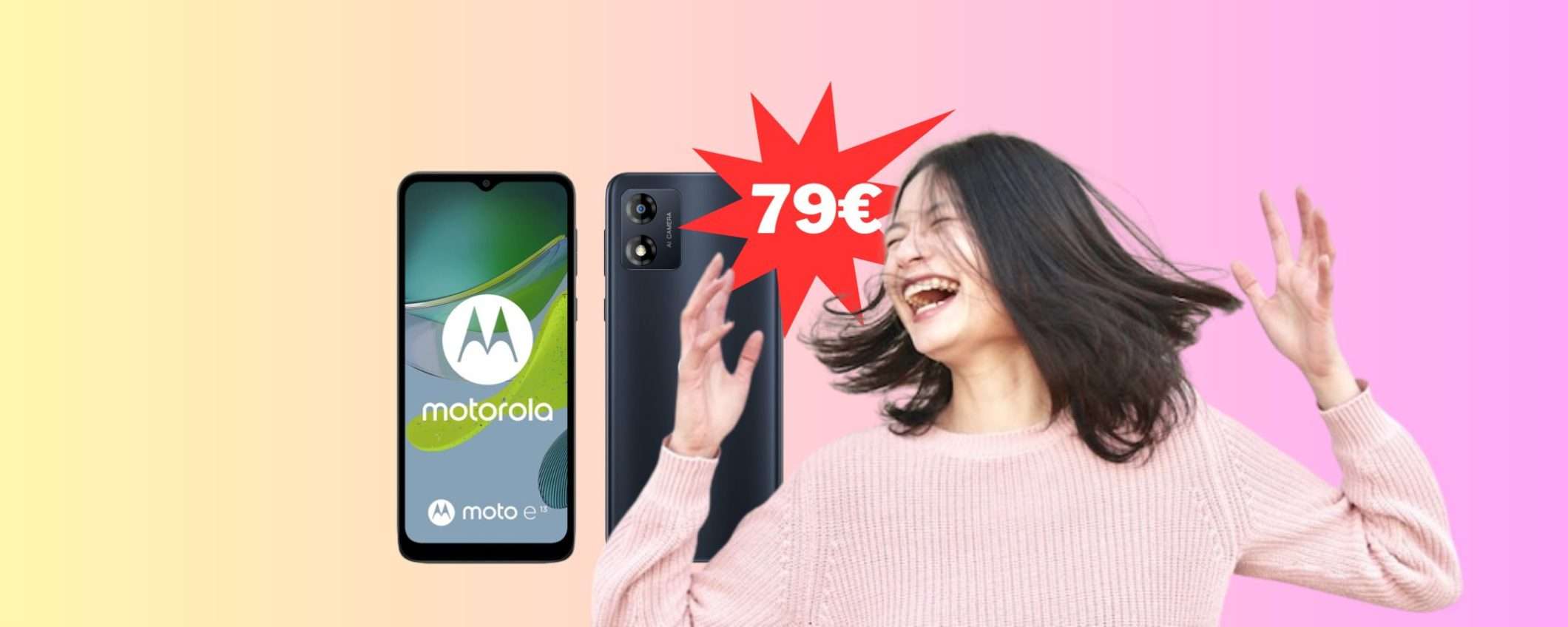 Motorola Moto E13 in grande offerta a 79 euro da MediaWorld Motorola Moto E13 in grande offerta a 79 euro da MediaWorld