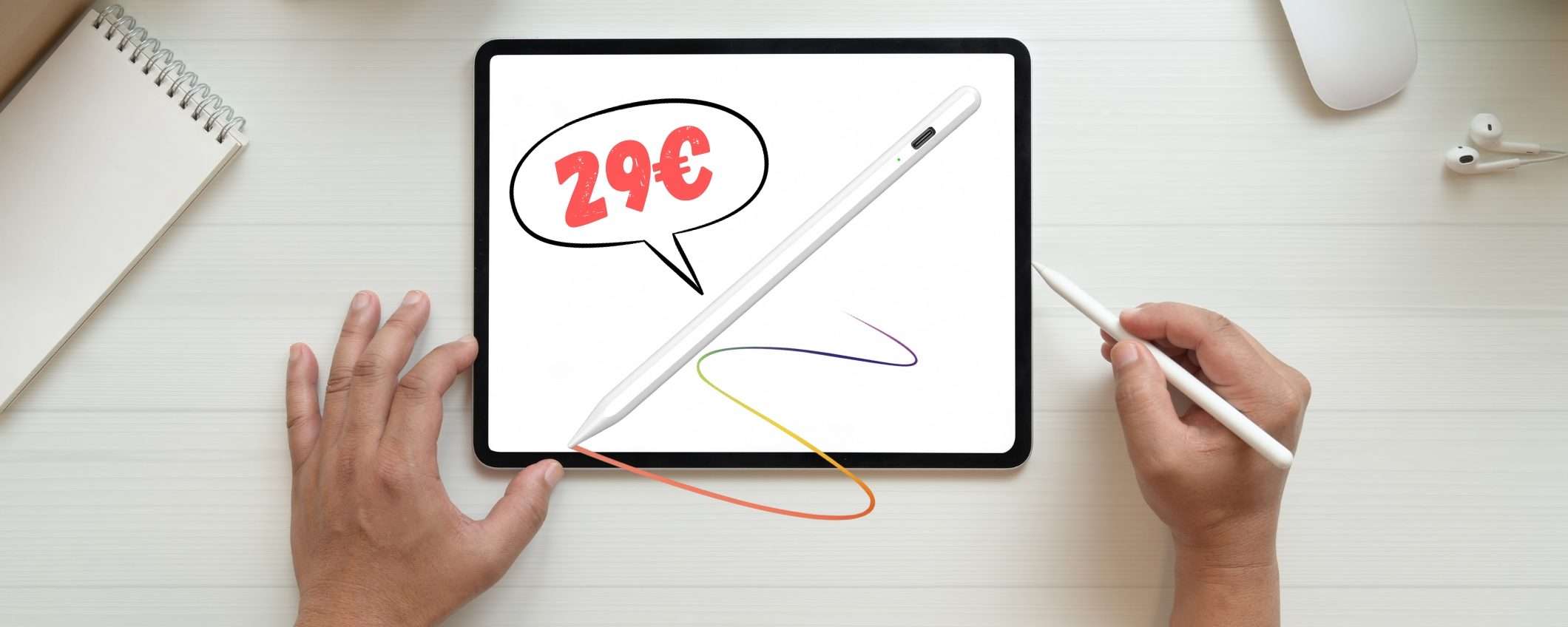 Penna digitale per iPad identica ad Apple Pencil ma tua a MENO di 20€ Penna digitale per iPad identica ad Apple Pencil ma tua a MENO di 20€