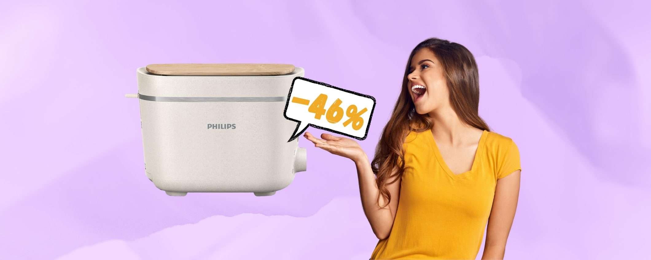 Philips: il tostapane biologico con 8 livelli di doratura al 46% Philips: il tostapane biologico con 8 livelli di doratura al 46%
