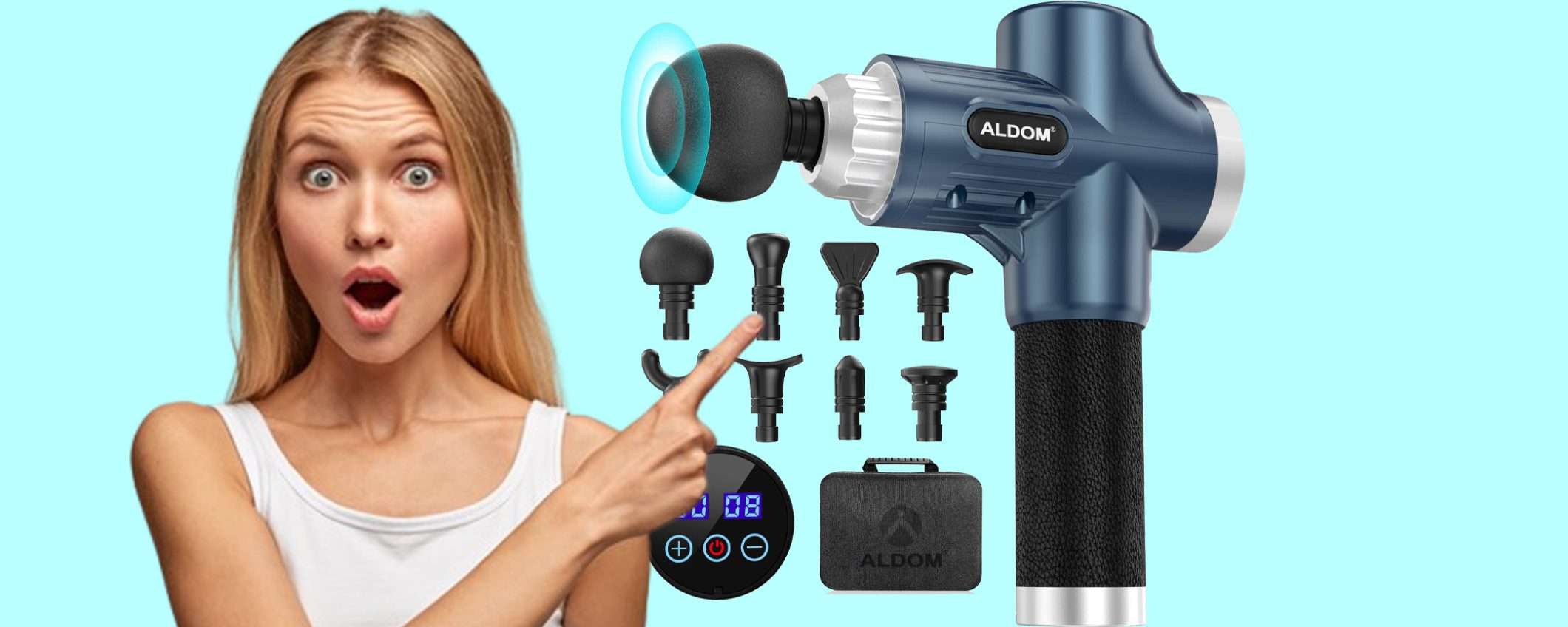 Pistola per massaggio muscolare a 30 velocità: sconto coupon TOP Pistola per massaggio muscolare a 30 velocità: sconto coupon TOP