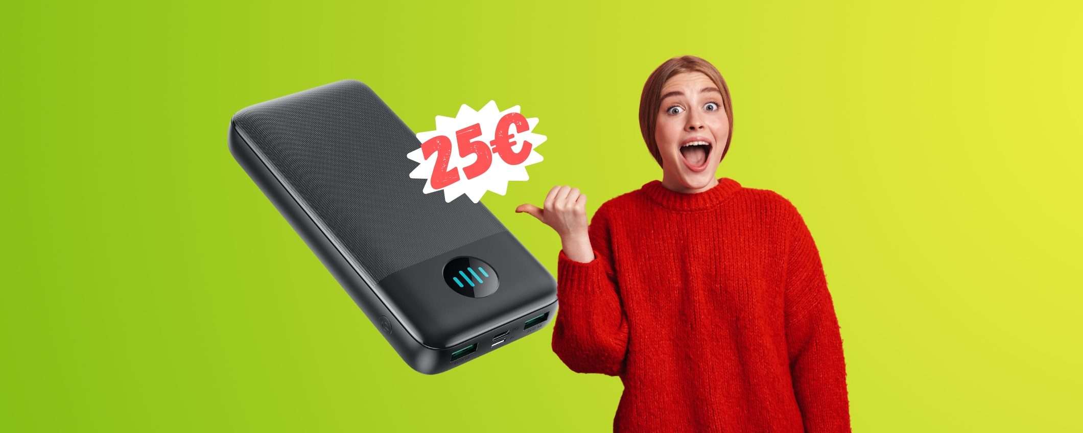 Power bank da 33800 mAh con 3 uscite in DOPPIO SCONTO (25€) Power bank da 33800 mAh con 3 uscite in DOPPIO SCONTO (25€)
