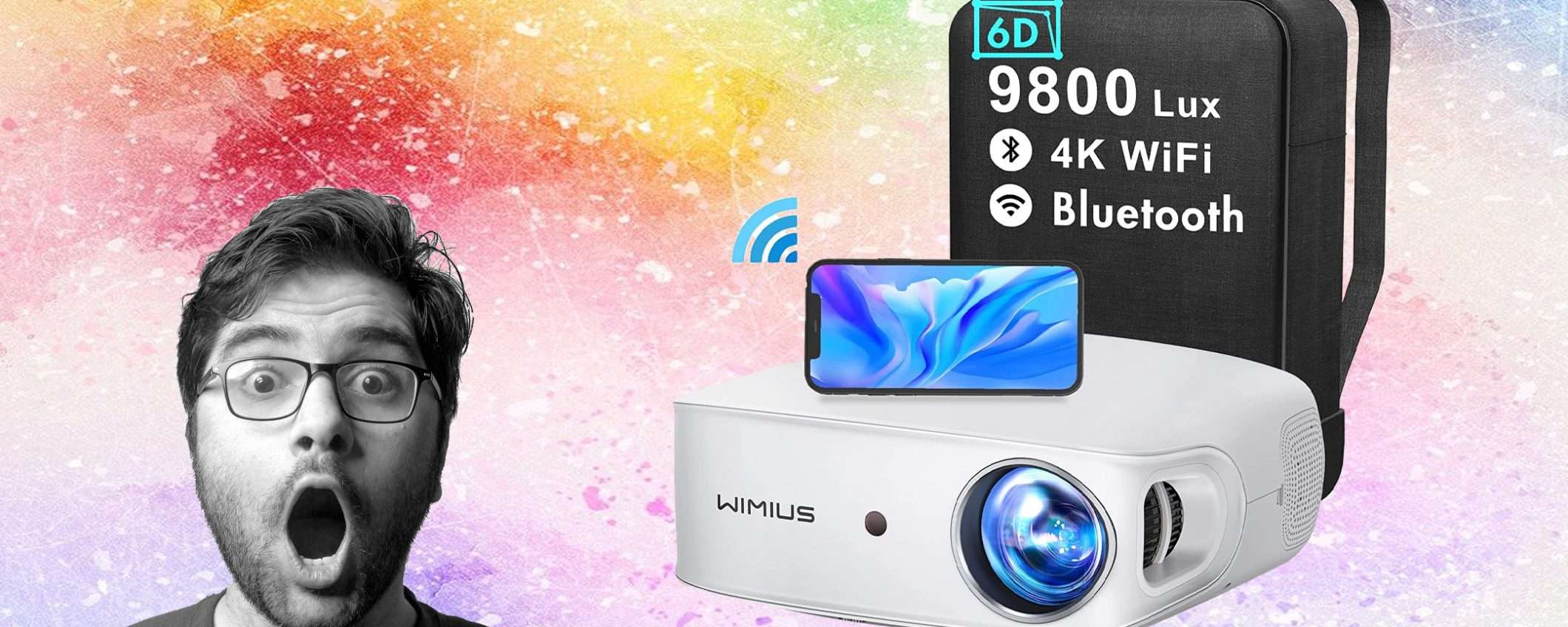Proiettore 5G con Wi-Fi e Bluetooth: doppio sconto IMPERDIBILE Proiettore 5G con Wi-Fi e Bluetooth: doppio sconto IMPERDIBILE