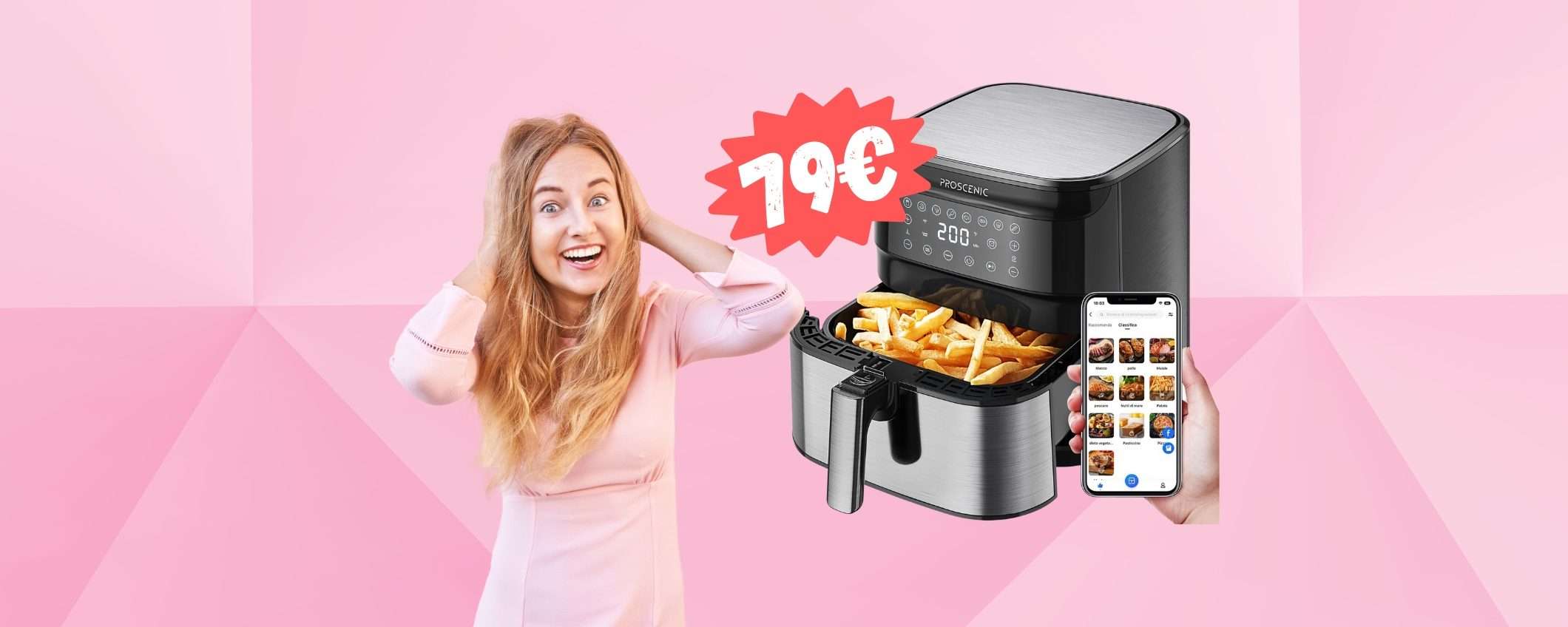 Proscenic T21: friggitrice ad aria con controllo vocale e app a 79€ Proscenic T21: friggitrice ad aria con controllo vocale e app a 79€