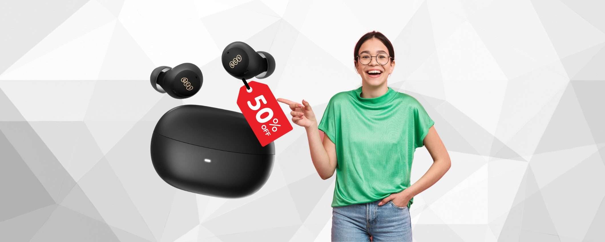 QCY ArcBuds: cuffiette Bluetooth STRAORDINARIE al 50% (pochi pezzi) QCY ArcBuds: cuffiette Bluetooth STRAORDINARIE al 50% (pochi pezzi)