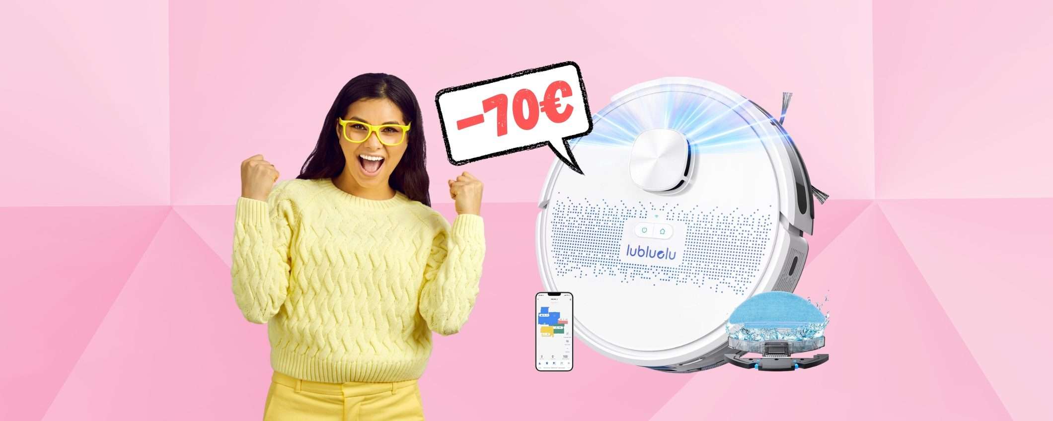 Robot aspirapolvere e lavapavimenti in OFFERTA LAMPO (-70€) Robot aspirapolvere e lavapavimenti in OFFERTA LAMPO (-70€)